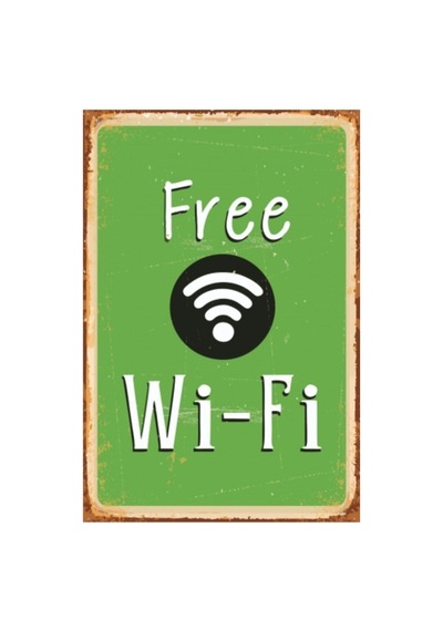 Wifi Retro Vintage Ahşap Poster - 711991116