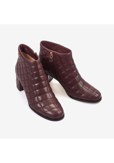 Mocassini Hakiki Deri Kadın Kapitone Bot 9209-22 Bordo