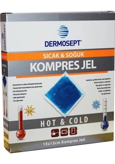 Dermosept Termojel Sıcak Soğuk Kompres Kılıf Kutulu 13cm X 13cm - 10 Adet Çok Renkli