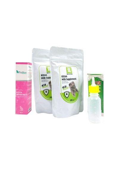 Ans 2 Adet Yavru Kedi Süt Tozu 200 Ml+biberon 60 Ml+yavru Ve Anne Kediler Için Vitamin Pasta 100gr