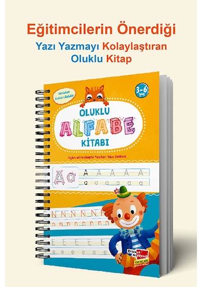 Alfabe Yazı Kitabı Sihirli Uçan Kalemli Oluklu (Kabartmalı) Yazmayı Kolayca Öğreten Kitap Dikkat Atölyesi Yayınları