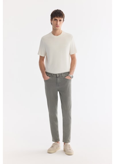 Avva Erkek Açık Haki Klasik Bel Eskitme Yıkamalı Pamuklu Berlin Slim Fit Jean Pantolon B003524