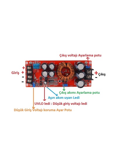 1200W 20A Dc-Dc Voltaj Yükseltici Gerilim Yükseltici 8-60Vto12-83