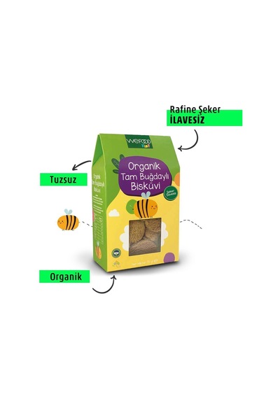 1 Adet Wefood Kids Organik Tam Buğdaylı Bisküvi 55 Gr