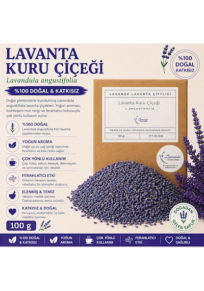 Lavande Lavanta Çiftliği Lavanta Kuru Çiçeği 100 G