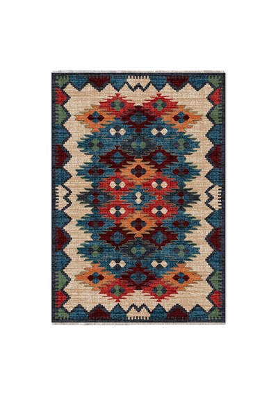 Pastelhome Anti-cilt Hassasiyetik Yıkanabilir Kaymaz Şönil Halı Kilim Kendinden Saçaklı Eskitme, Modern Desen Otur Diğer