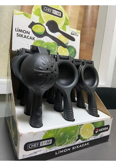 Chefstar Pratik Lüks Alüminyum Döküm Limon Sıkacağı Siyah Limon-mandalina Sıkma Aleti Kapatmalı Dökü Diğer
