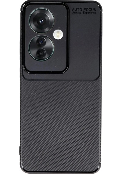 Oppo Reno 11f Kılıf Auto Focus Karbon Kapak Siyah