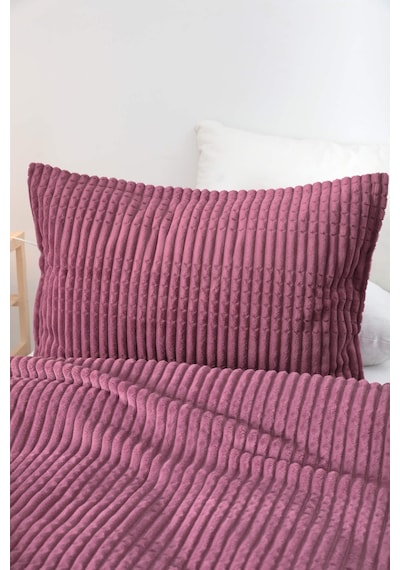 Merinos Modern Line 2 Parça Tek Kişilik Battaniye Seti - Mor