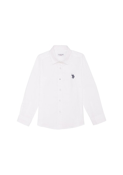 U.S. Polo Assn. Düz Kız Çocuk Gömlek Gıps023y Beyaz