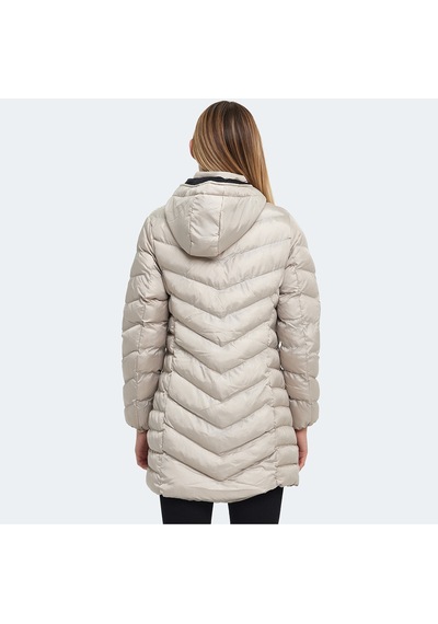 Slazenger GWEN Kadın Kapüşonlu Şişme Beyaz Mont & Kaban