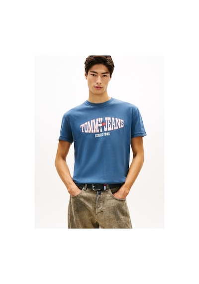 Tommy Hilfiger Tjm Reg La Wavıng Flag Ext Erkek Mavi T-shirt - Dm0dm22520