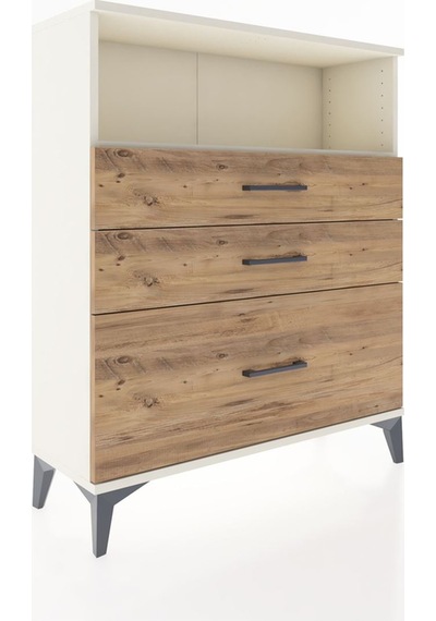 Arges Şifonyer Tek Raflı 3 Çekmeceli 88x30x106 Aytaşı-çam Aytaşı