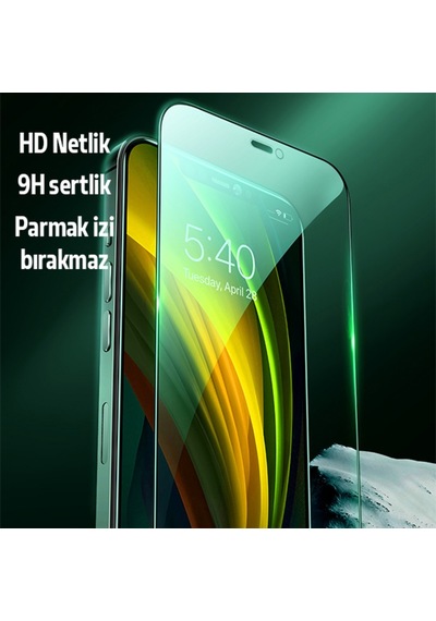 Ally Apple Uyumlu   iPhone 12 Pro Max Anti -Blue Green Light Göz Korumalı Siyah