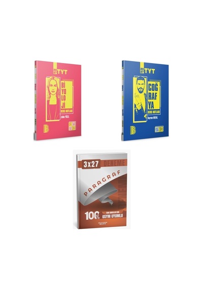 2027 2027 Benim Hocam Tyt Biyoloji + Coğrafya Konu + Anla Kazan Paragraf Deneme 3'lü Set