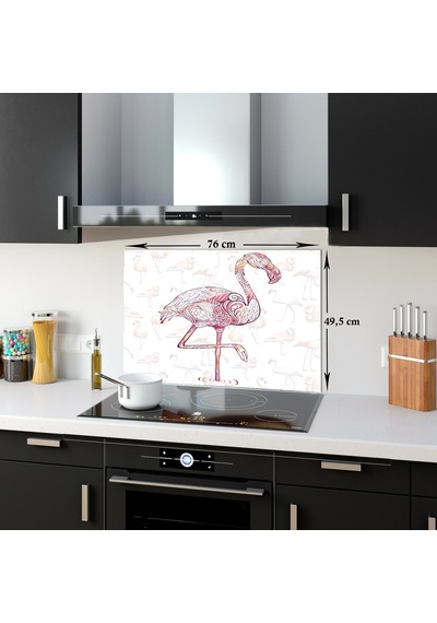 Decorıta Cam Ocak Arkası Koruyucu | Flamingo
