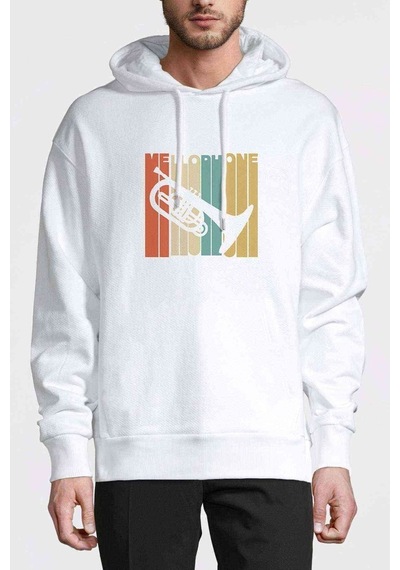Silhouette Mellophone Vintage Style Baskılı Beyaz Erkek Sweat (534802992)