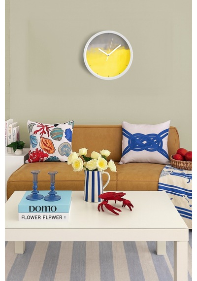 Modern Tasarım Duvar Saati - 25cm - Önü Camlı Beyaz Kasa - Sessiz Mekanizma-jh0476 Beyaz
