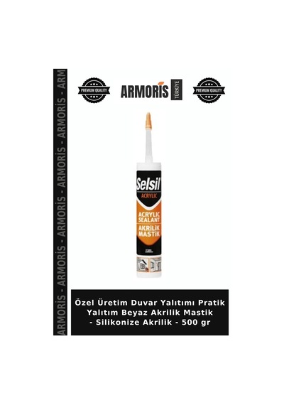 Özel Üretim Duvar Yalıtımı Pratik Yalıtım Beyaz Akrilik Mastik - Silikonize Akrilik - 500 Gr