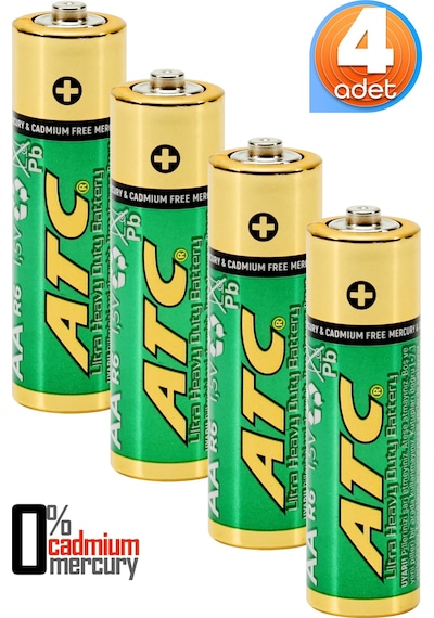 Atc 4lü Aa R6 Heavy Duty Kalın Kalem Pil Saat Pili Çinko Karbon Pil Zn-c 1.5v