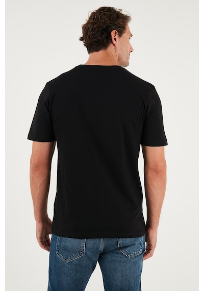 Buratti Pamuklu Regular Fit Bisiklet Yaka Erkek T Shirt 59020204 Siyah