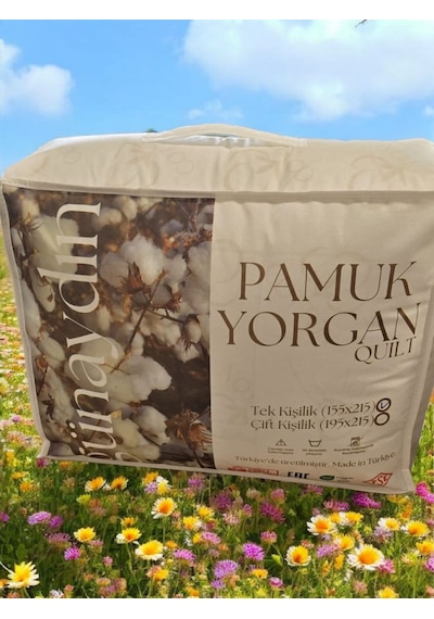 Günaydın Pamuk Yorgan , Pamuk Kumaş Yıkanabilir Doğal , 1.kalite , Lüx ,tek Beyaz