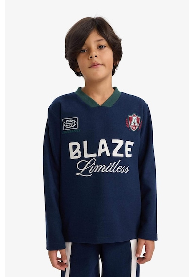 Defacto Erkek Çocuk 2li Takım Baskılı Sweatshirt Eşofman Altı G4387a825wnnv256 Lacivert-nv256