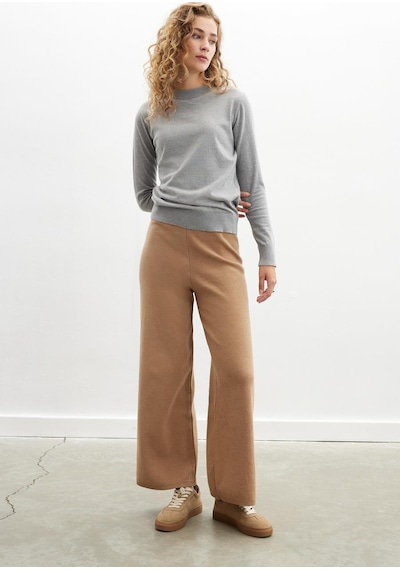 Styleboom X Peraluna Chelsea Pullover Bisiklet Yaka Standart Kesim Kadın Triko Kazak - Gri-gri Gri