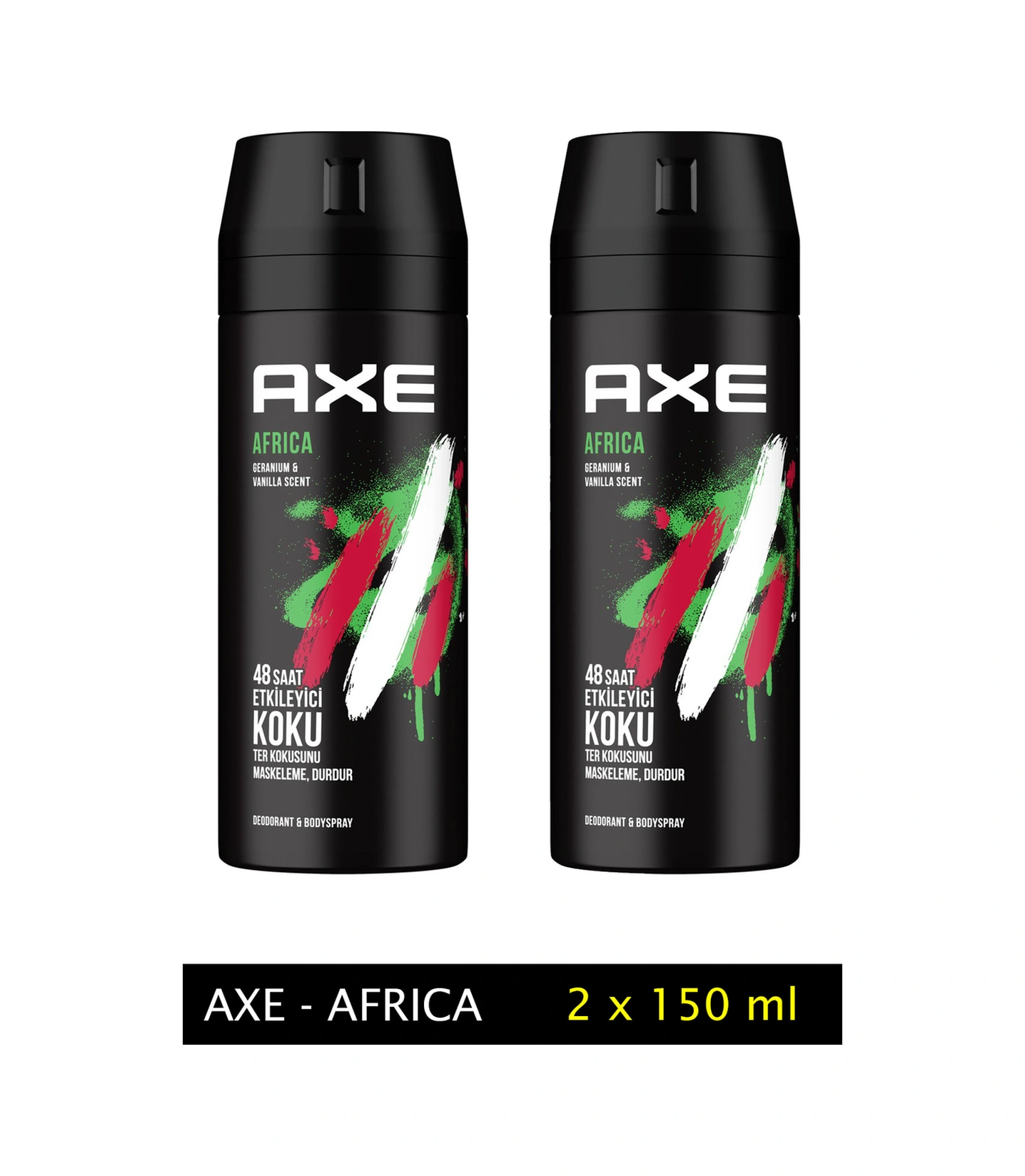 2 Adet Axe Africa Erkek Deodorant Sprey 150 Ml Deri