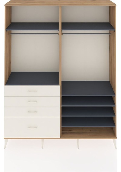 Hyperion Gardrop 7 Raflı 4 Çekmeceli 2 Askılı 176x44x221 Çam-antrasit/aytaşı Beyaz Hyperion Gardrop 7 Raflı 4 Çekmeceli 2 Askılı 176x44x221 Çam-antrasit/aytaşı Beyaz