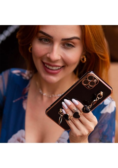 Ally Apple Uyumlu iPhone 13 Pro Max 6.7Inç Kilif Kalp Bileklik Tutuculu Lüx S 341722519