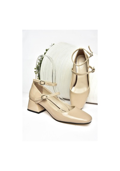 Fox Shoes R654037208 Ten Rugan Kalın Topuklu Kadın Ayakkabı Ten Rengi