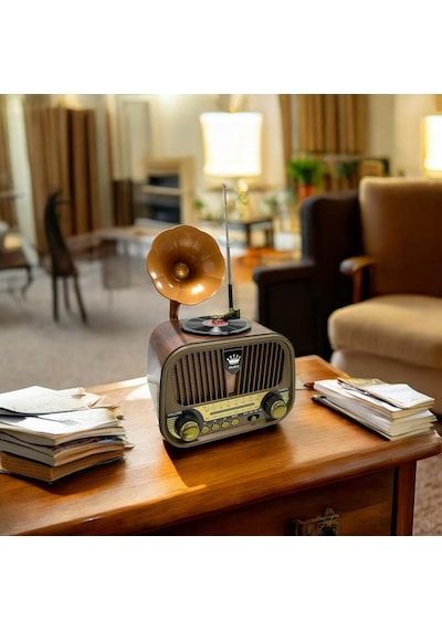 Rose Sp-428 Usb-sd-fm-bluetooth Destekli Şarjlı Nostaljik Retro Radyo - Gri