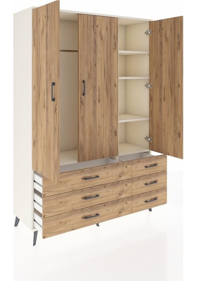 Hyperion Dolap 5 Raflı 6 Çekmeceli Tek Askılı 132x44x195 Aytaşı-çam/çam Atlas Çam/atlas Çam Hyperion Dolap 5 Raflı 6 Çekmeceli Tek Askılı 132x44x195 Aytaşı-çam/çam Atlas Çam/atlas Çam