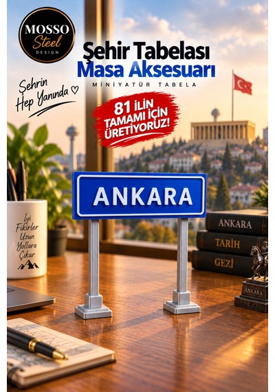 Minyatür Şehir Tabelası Dekorarif Masa Aksesuarı