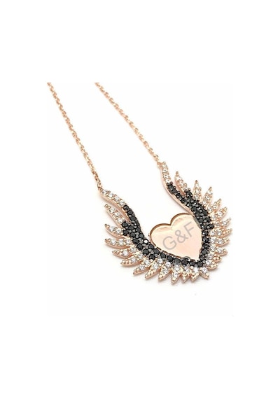 Melek Kanadı Kalpli Kolye Rose Gold