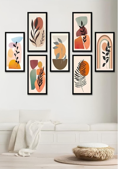 Modern Style Dekorize Mdf 7 Parça Çerçeve Görünümlü Tablo Set 10203 10 X 20