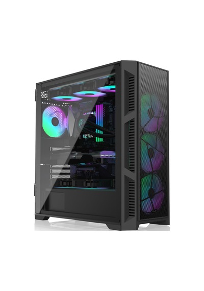 Ponos Ultra Ms4 E-atx Orta Kule Pc Kasası, Açılan Temperli Cam Yan Panel, Ön Kurulum 4 Argb Fan