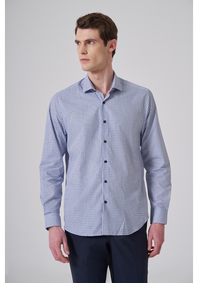 Morven Erkek A. Mavi Pamuk Trend Dynamic Fit Tam İtalyan Yaka Gömlek 26mc004045311 A. Mavi