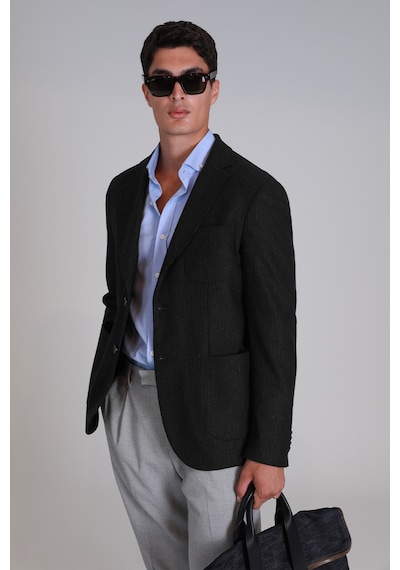 Lufian Dor Spor Erkek Blazer Ceket Slim Fit Siyah Siyah 112140204100100 Siyah