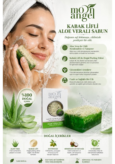 Kabak Lifli Sabun Aloe Vera Özlü Ferahlatıcı Ve Rahatlatıcı Cilt Bakım Sabunu