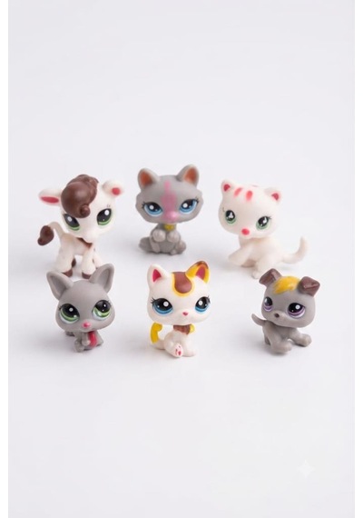 Pet Star Little Sevimli Minişler 6'lı Miniş Oyuncak Seti Hayvan Figür ve Aksesuarları 3046A31