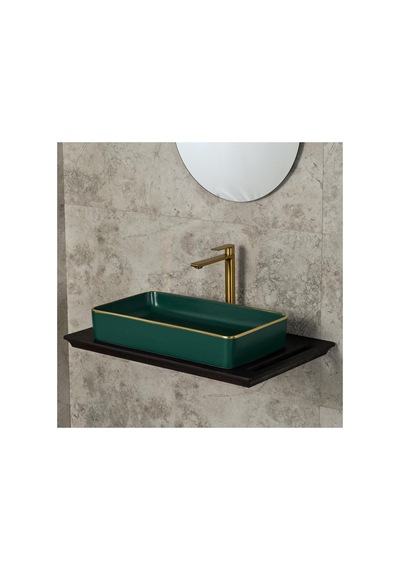 E-4071y Tezgah Üstü Porselen Lavabo Yeşil