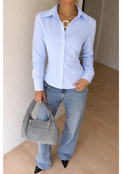 Cool Tarz Kadın Exclusive Slim Fit Gömlek Lüks Minimal Şık Ve Sofistike Görünüm Açık Mavi Açık Mavi Cool Tarz Kadın Exclusive Slim Fit Gömlek Lüks Minimal Şık Ve Sofistike Görünüm Açık Mavi Açık Mavi