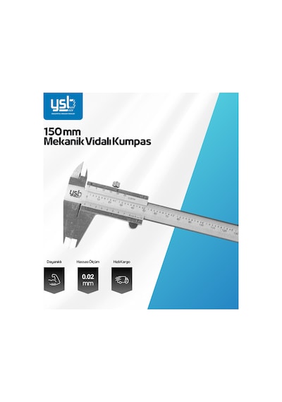 Ysb 150 Mm Mekanik Kumpas Hassas Çift Çene (150mm*0,02mm) 1911