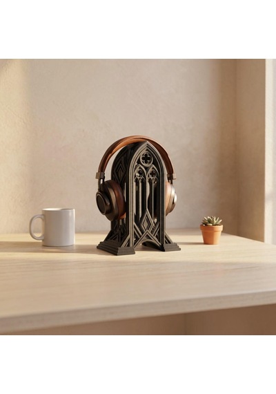 Happy3dworld Gotik Katedral Kulaklık Standı, 3d Baskı Mimari Masaüstü Dekor