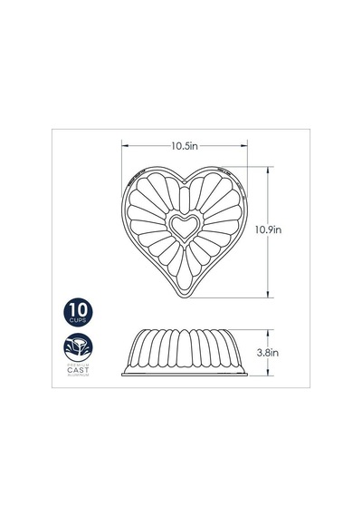 Nordicware Elegant Kalp Bundt Kek Kalıbı Bronz