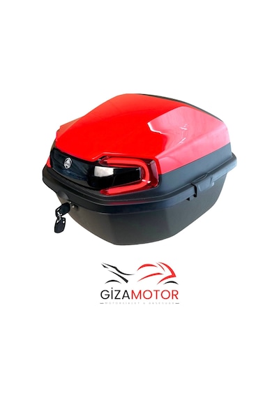 Işıklı Sırt Dayamalı Motosiklet Çantası Kırmızı 33lt