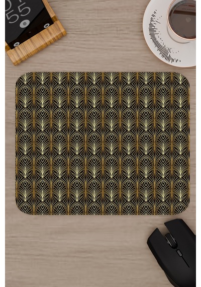 Art Deco Tarzı Kaymaz Dikişli Kauçuk Oyuncu Mousepad V3 - 22x18 Gaming Mouse Pad Fare Altlığı