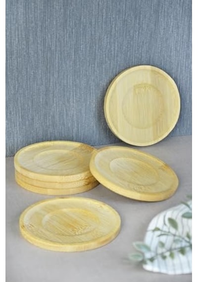 Bambu Serisi 10 Cm Genişlikte Yuvarlak 6&apos Lı Çay Bardağı Altlığı 1